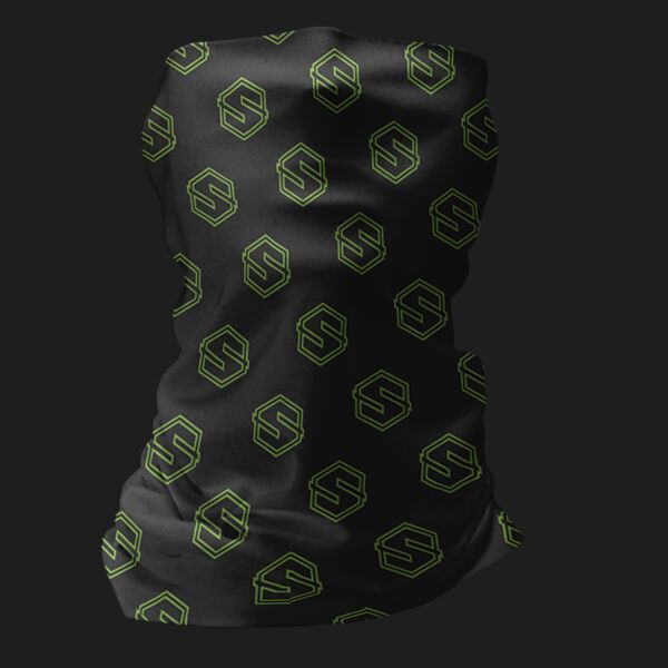 Single Layer Sport Neck Gaiter - Style 6 - Black/Lime Thumbnail