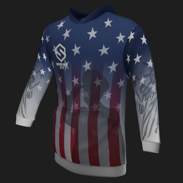 Performance Hoodie - PAT-Red, White and Blue Thumbnail