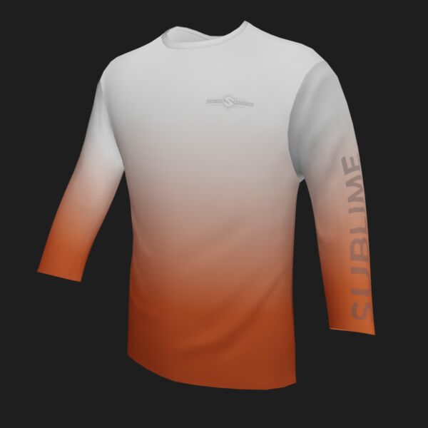 Performance Long Sleeve Shirt - Faded - White/Orange Thumbnail