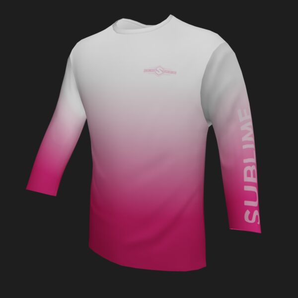 Performance Long Sleeve Shirt - Faded - White/Pink Thumbnail