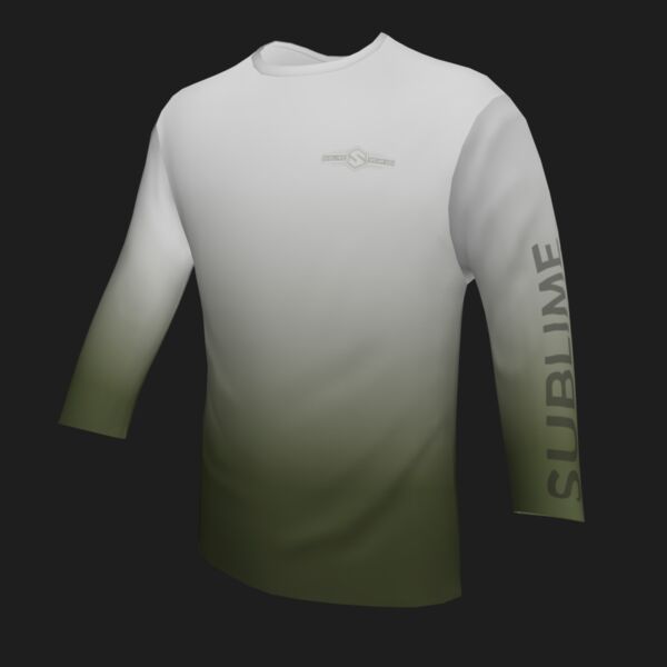 Performance Long Sleeve Shirt - Faded - White/OD Green Thumbnail