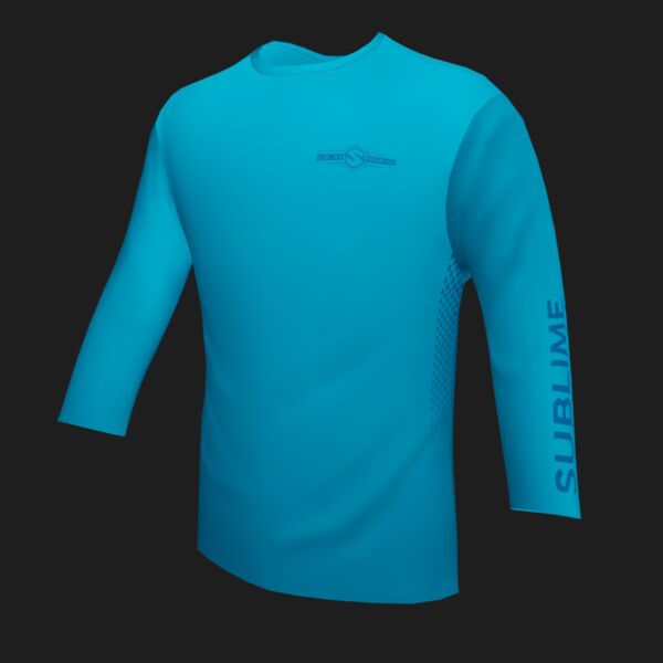Performance Long Sleeve Shirt - On The Water - Cyan Thumbnail