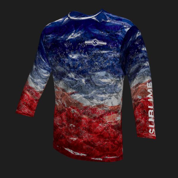Performance Long Sleeve Shirt - Colored Scales - Red/White/Blue Thumbnail